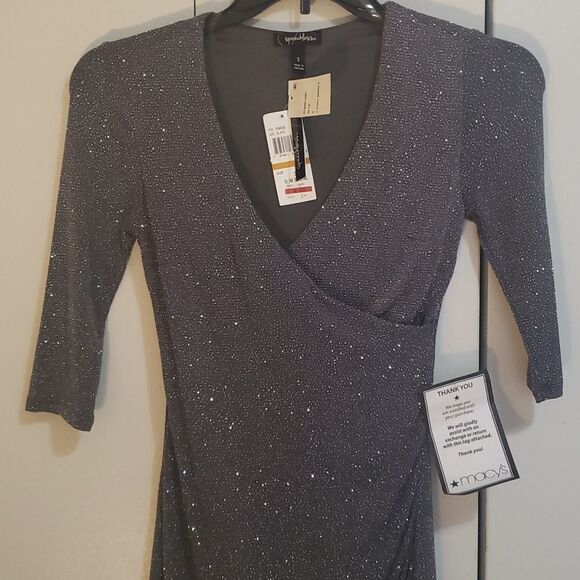 Silver Sparkly Holiday Dress New - Picture 2 of 5